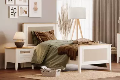 Подростковая кровать Almila "Corso Karyola" 100 х 200 см (Турция) Белая/Бежевая Только в розницу