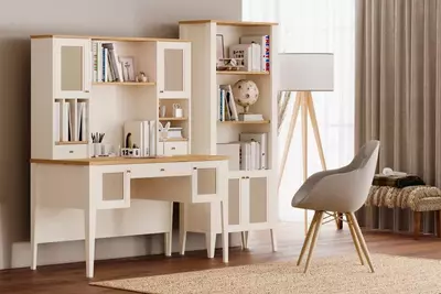 Книжный шкаф Almila "Corso" 73.9 х 36.1 х 180 см (Турция) Белый/Бежевый