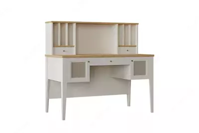 Письменный стол с низким модулем Almila "Corso" 132.2 х 66.7 х 122.4 см (Турция) Белый/Бежевый