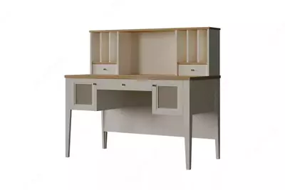Письменный стол с низким модулем Almila "Corso" 132.2 х 66.7 х 122.4 см (Турция) Белый/Бежевый
