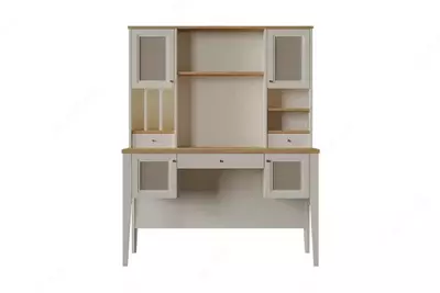 Письменный стол с высоким модулем Almila "Corso" 132.2 х 66.7 х 165 см (Турция) Белый/Бежевый - Цена по запросу