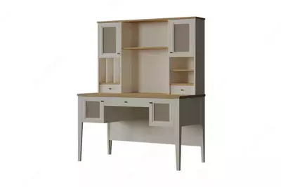 Цена по запросу Письменный стол с высоким модулем Almila "Corso" 132.2 х 66.7 х 165 см (Турция) Белый/Бежевый