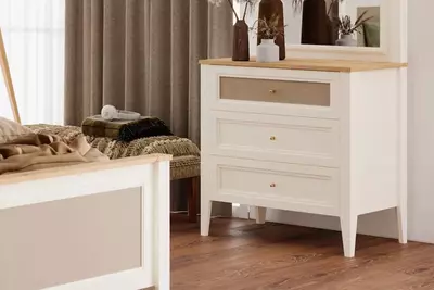 Комод (низкий) Almila "Corso" 91.2 х 48.6 х 86.7 см (Турция) Белый/Бежевый