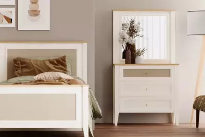 Комод (низкий) Almila "Corso" 91.2 х 48.6 х 86.7 см (Турция) Белый/Бежевый