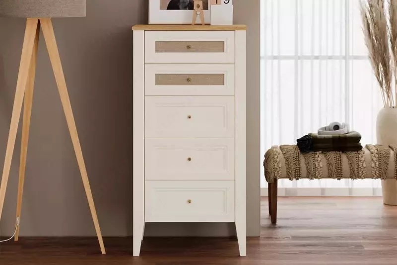 Комод (высокий) Almila "Corso" 61.2 х 48.6 х 121.2 см (Турция) Белый/Бежевый
