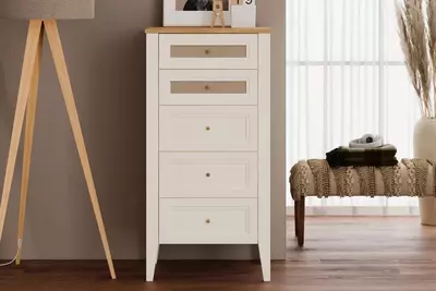 Комод (высокий) Almila "Corso" 61.2 х 48.6 х 121.2 см (Турция) Белый/Бежевый Только в розницу