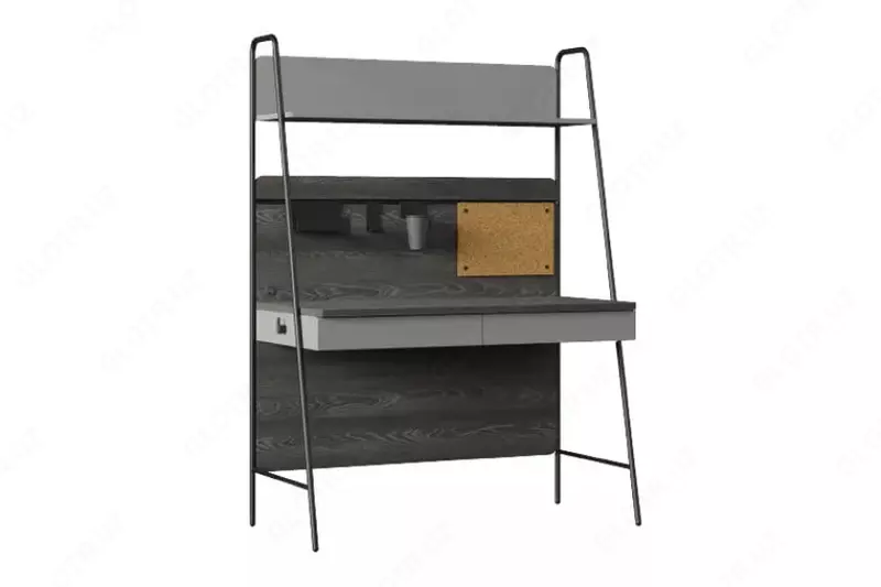 Письменный стол с верхним модулем Almila "Arwen" 124.1 х 60.1 х 171 см (Турция) Черный дуб/серый