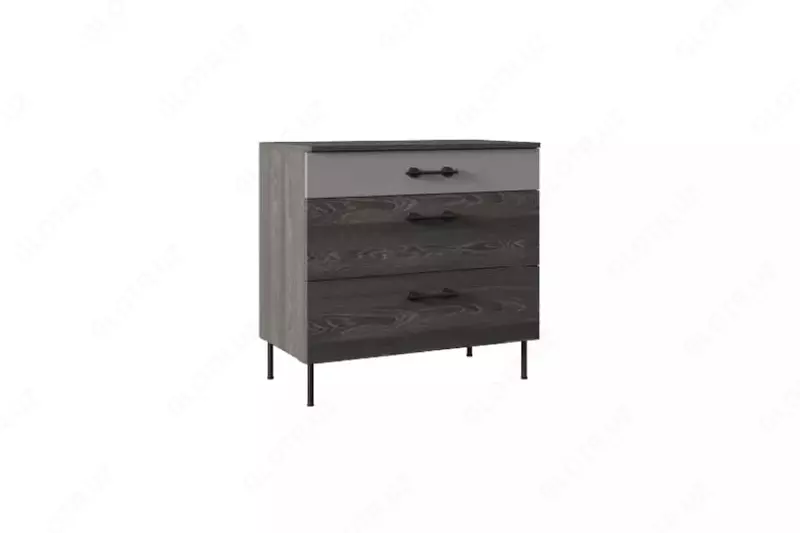 Комод (низкий) Almila "Arwen" 90 х 48.8 х 86.5 см (Турция) Черный дуб/серый