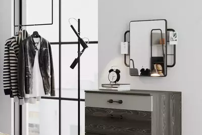 Зеркало для комода Almila "Arwen" 70 х 4.5 х 60 см (Турция) Черный металл