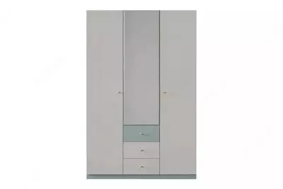 3-х дверный Шкаф (глухой) Almila "Laila" 135 х 53.4 х 207.2 см (Турция) Белый/Голубой