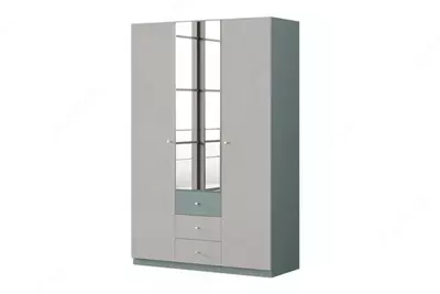 3-х дверный Шкаф (зеркальный) Almila "Laila" 135 х 53.4 х 207.2 см (Турция) Белый/Голубой