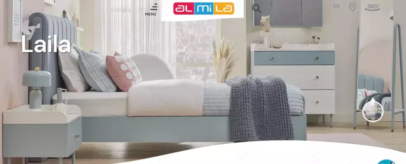 Магазин турецкой детской мебели "ALMILA" - Письменный стол Almila "Laila" 121 х 60.5 х 78 см (Турция) Голубой/Белый