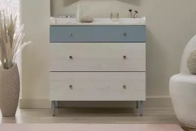 Комод (низкий) Almila "Laila" 90 х 48.8 х 93.2 см (Турция) Голубой/Белый