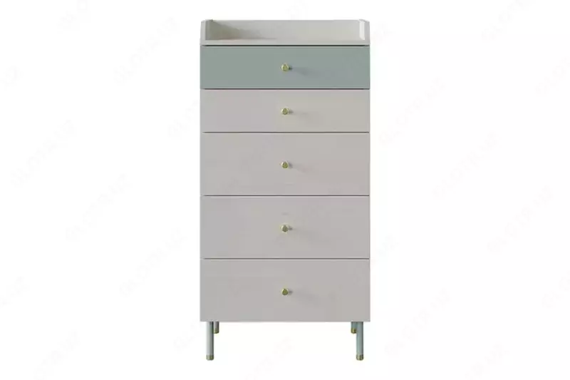 Комод (высокий) Almila "Laila" 60 х 45.3 х 120.9 см (Турция) Голубой/Белый