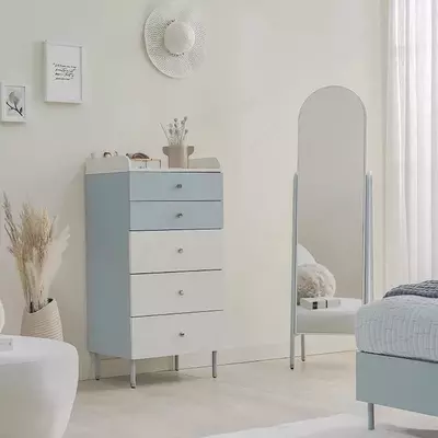 Комод (высокий) Almila "Laila" 60 х 45.3 х 120.9 см (Турция) Голубой/Белый