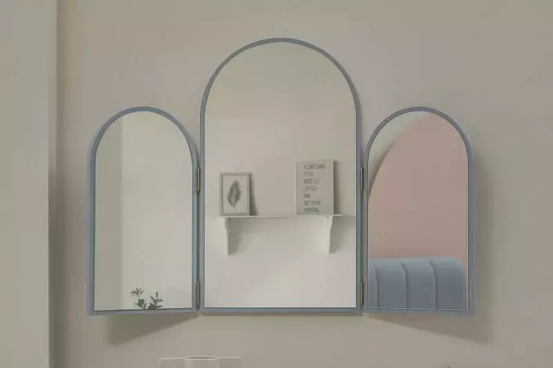 Зеркало-книжка для комода  Almila "Laila" 85.8 х 2.2 х 60 см (Турция) Голубое Только в розницу