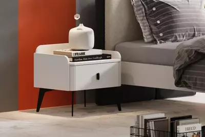 Прикроватная тумбочка Almila "Vena" 55.4 х 45.1 х 52.9 см (Турция) Белая/Черная