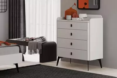 Комод (низкий) Almila "Vena" 90 х 44.4 х 107.3 см (Турция) Белый/черный