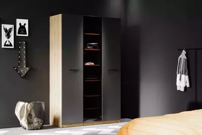 3-х дверный модульный Шкаф-купе (глухой, стеклянный) Almila "Legend" 135 х 55 х 213.5 см (Турция) Орех