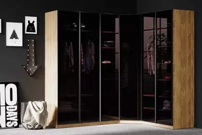 3-х дверный модульный Шкаф-купе (глухой, стеклянный) Almila "Legend" 135 х 55 х 213.5 см (Турция) Орех