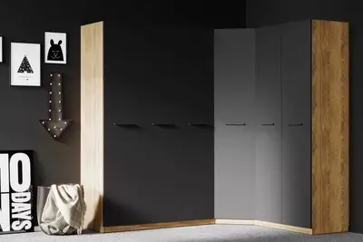 3-х дверный модульный Шкаф-купе (глухой, стеклянный) Almila "Legend" 135 х 55 х 213.5 см (Турция) Орех