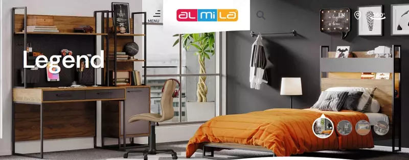 Глухая дверь для 2-х дверного шкафа Almila "Legend" 44.7(х2) х 3.4 х 207 см (Турция) Антрацит