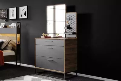 Комод (низкий) Almila "Legend" 92 х 47.1 х 87 см (Турция) Орех/Антрацит