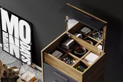 Комод (высокий) Almila "Legend" 60 х 47.1 х 117.3 см (Турция) Орех/Антрацит