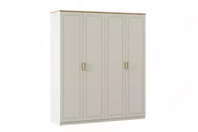 4-х дверный шкаф (глухой) Almila "Story" 181 х 54,8 х 208,3 см (Турция) Белый/коричневый