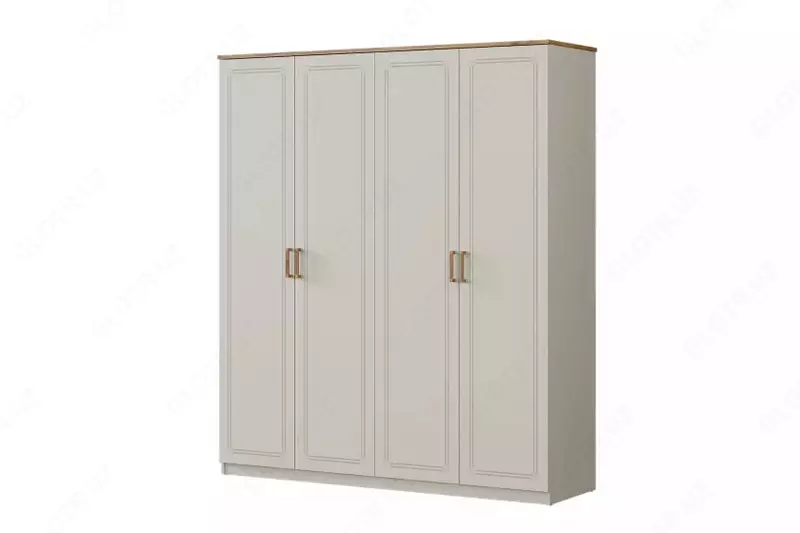 4-х дверный шкаф (глухой) Almila "Story" 181 х 54,8 х 208,3 см (Турция) Белый/коричневый
