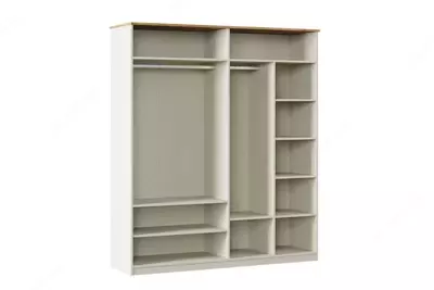 4-х дверный шкаф (глухой) Almila "Story" 181 х 54,8 х 208,3 см (Турция) Белый/коричневый