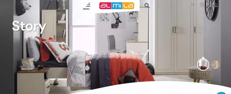 Подростковая кровать Almila "Story Karyola" 100 х 200 см (Турция) Белая/коричневая