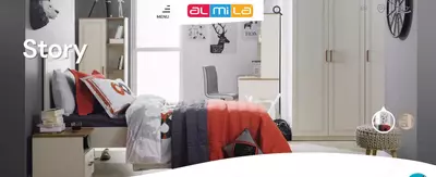 Прикроватная тумбочка Almila "Story" 44 х 46.8 х 46 см (Турция) Белая/коричневая