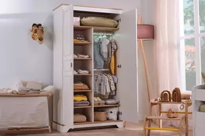 2-х дверный модульный шкаф Almila "Monte" 104.5 х 54.3 х 196.2 см (Турция) Белый/коричневый Магазин турецкой детской мебели "ALMILA"