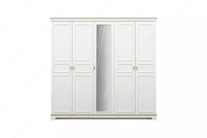 5-ти дверный комбинированный шкаф Almila "Monte" 229.7 х 54,3 х 220 см (Турция) Белый/коричневый