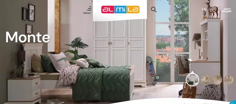 Подростковая кровать Almila "Monte Karyola" 100 х 200 см (Турция) Белая/коричневая