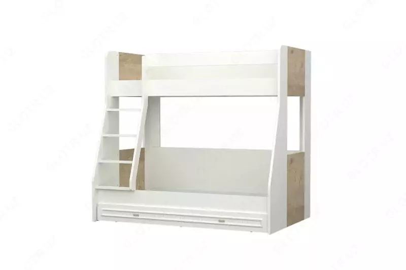 Двухъярусная кровать Almila "Monte Ranza" 90 х 200 см / 120 х 200 см (Турция) Белая/коричневая