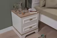 Прикроватная тумбочка Almila "Monte" 47 х 45.8 х 52.4 см (Турция) Белая/коричневая Только в розницу