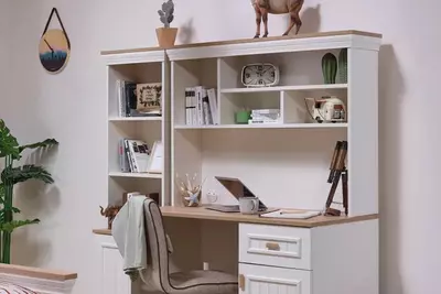 Верхний модуль письменного стола Almila "Monte" 117.6 х 28.3 х 86.7 см (Турция) Белый/коричневый Магазин турецкой детской мебели "ALMILA"