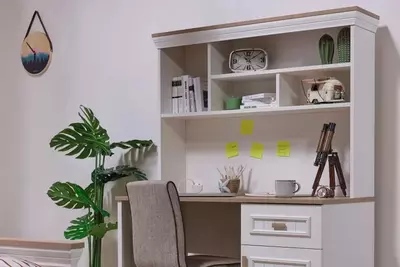 Верхний модуль письменного стола Almila "Monte" 117.6 х 28.3 х 86.7 см (Турция) Белый/коричневый - Магазин турецкой детской мебели "ALMILA"