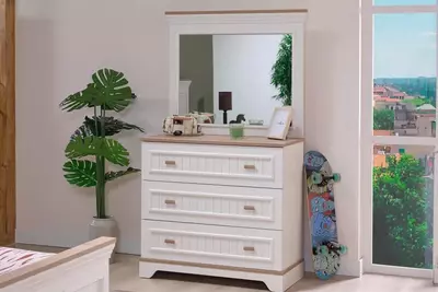 Зеркало для комода Almila "Monte" 94.4 х 6 х 79.1 см (Турция) Белое/коричневое Магазин турецкой детской мебели "ALMILA"