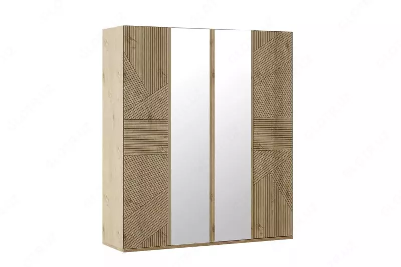 4-х дверный комбинированный шкаф Almila "Origami" 180 х 54.5 х 205 см (Турция) Дуб
