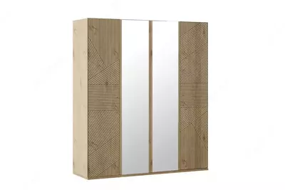 4-х дверный комбинированный шкаф Almila "Origami" 180 х 54.5 х 205 см (Турция) Дуб