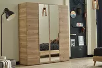 Магазин турецкой детской мебели "ALMILA" - 4-х дверный комбинированный шкаф Almila "Origami" 180 х 54.5 х 205 см (Турция) Дуб