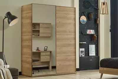 2 eshikli kombinatsiyalangan shkaf Almila "Origami" 160 x 69,1 x 211 sm (Turkiya) Eman