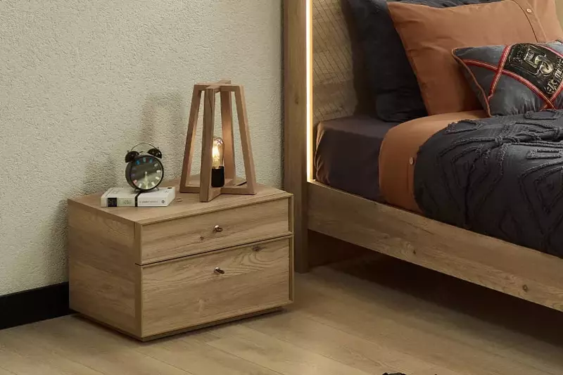 Прикроватная тумбочка Almila "Origami" 55 х 46 х 38 см (Турция) Дуб Только в розницу