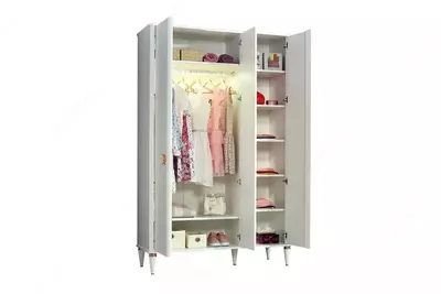 3-х дверный комбинированный шкаф Almila "Bella" 137 х 57.8 х 219 см (Турция) Белый