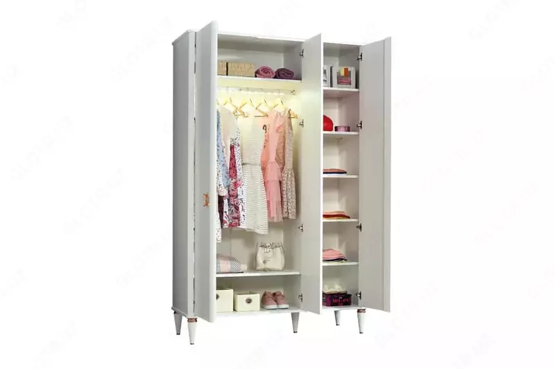 3-х дверный комбинированный шкаф Almila "Bella" 137 х 57.8 х 219 см (Турция) Белый