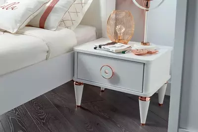 Прикроватная тумбочка Almila "Bella" 53.8 х 46.3 х 40.8 см (Турция) Белая