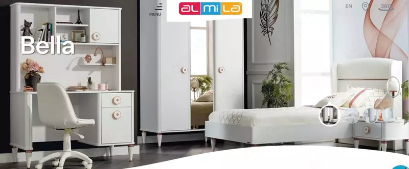 Письменный стол Almila "Bella" 120 х 64.8 х 77 см (Турция) Белый Только в розницу